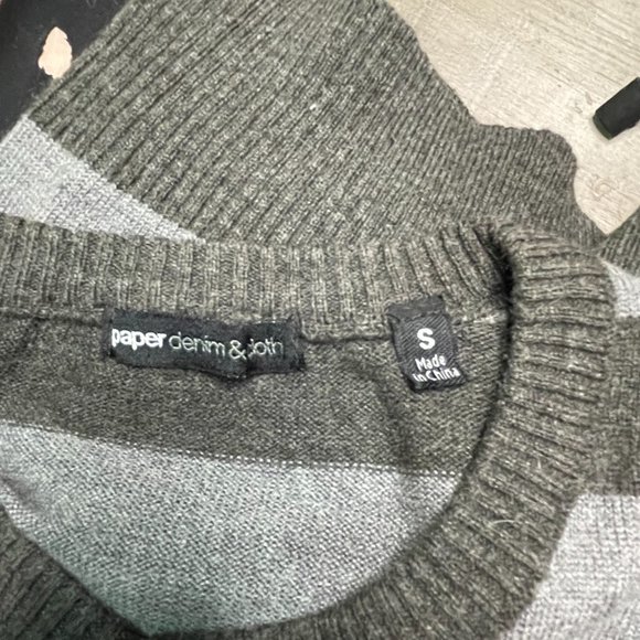 Paper Denim & Cloth Gray Striped Sweater Size Small - Picture 3 of 5